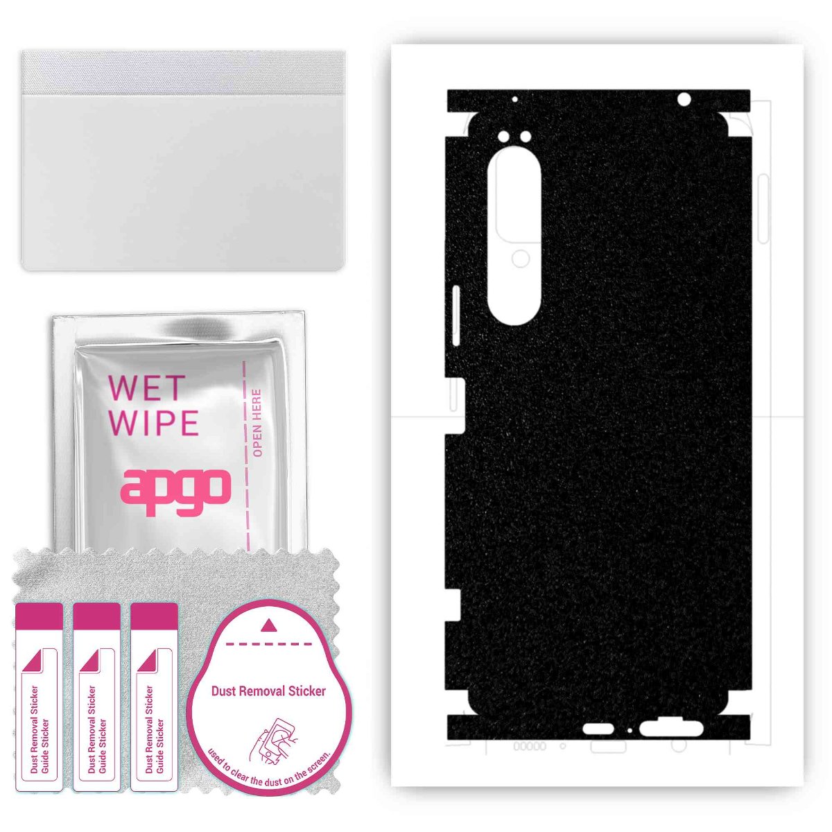 Folia naklejka skórka strukturalna na TYŁ+BOKI do Sony Xperia 1 IV -  Czarny Pastel Matowy Chropowaty Baranek - apgo SKINS