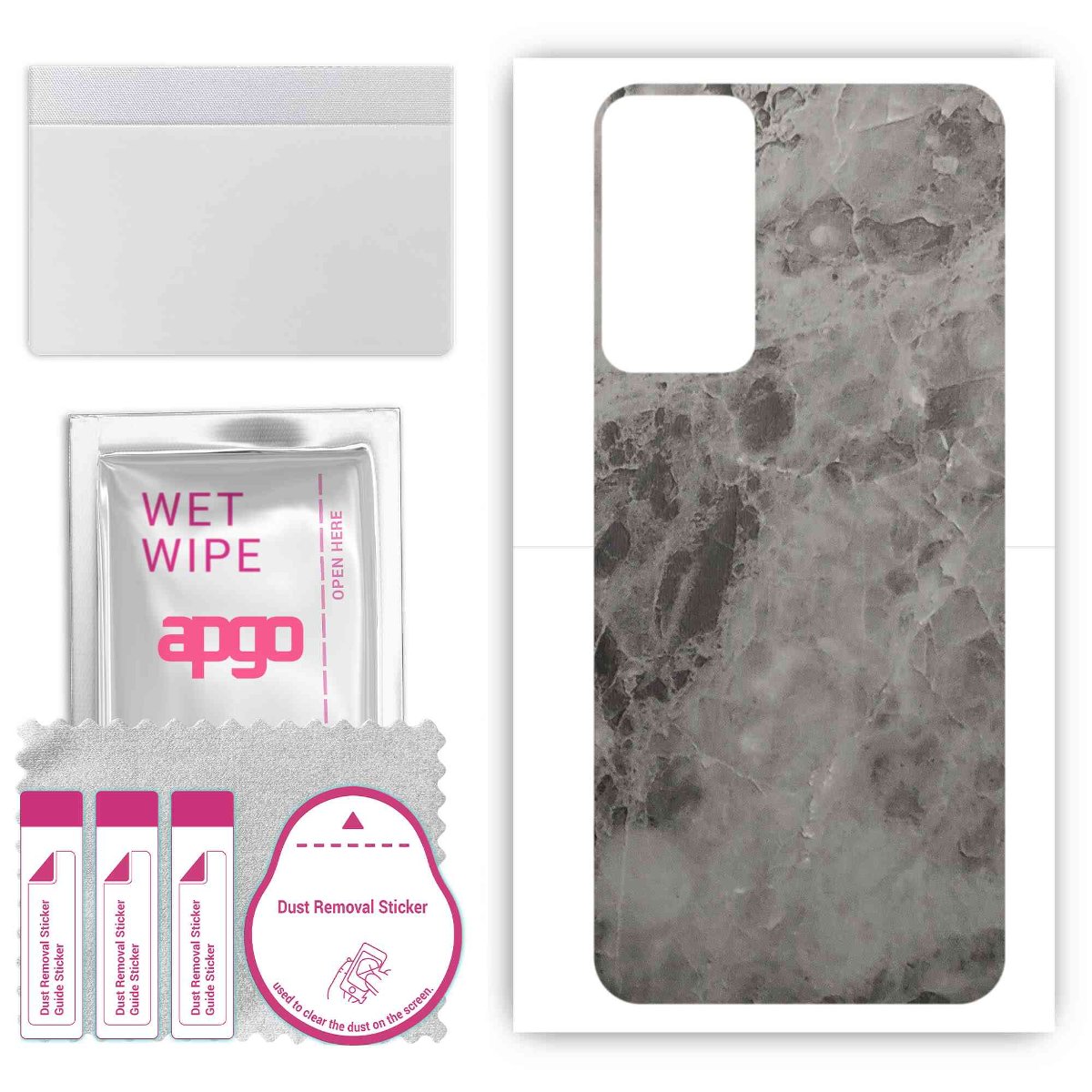 Folia naklejka skórka strukturalna na TYŁ do Infinix Hot 20 -  Marmur Czarny - apgo SKINS