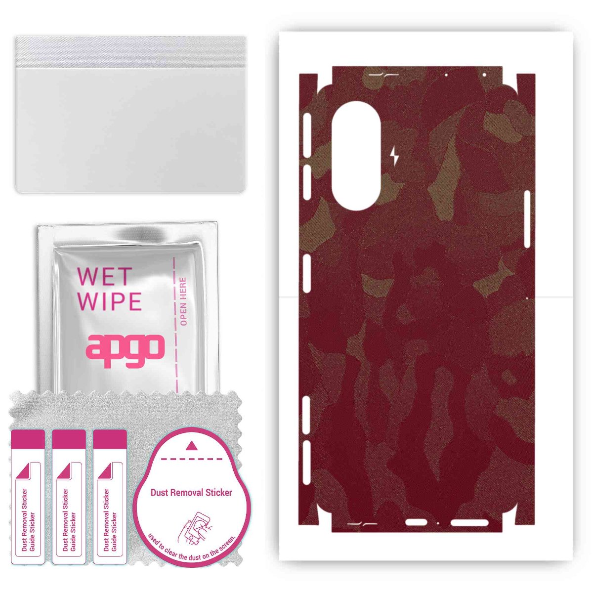 Folia naklejka skórka strukturalna na TYŁ+BOKI do Xiaomi POCO F3 GT -  Moro | Camo Bordowy - apgo SKINS