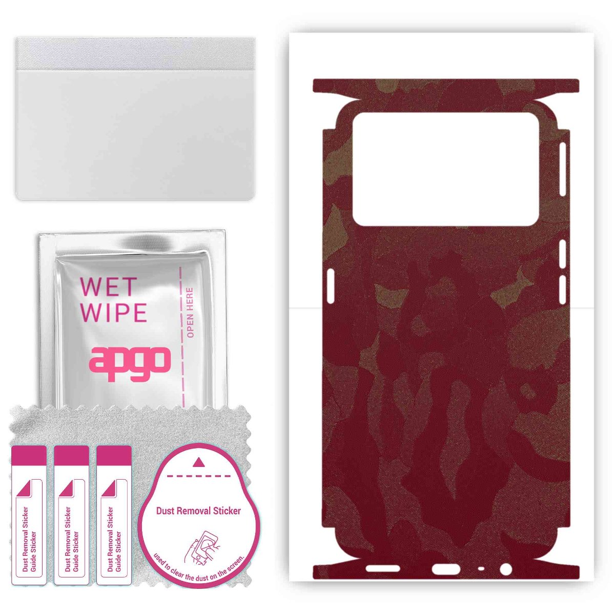 Folia naklejka skórka strukturalna na TYŁ+BOKI do Oppo K9 Pro 5G -  Moro | Camo Bordowy - apgo SKINS