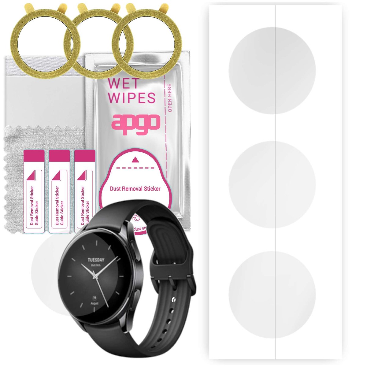 3x Folia hydrożelowa do Xiaomi Watch S2 (46 mm) - apgo Smartwatch Hydrogel Protection Ochrona na ekran smartwatcha