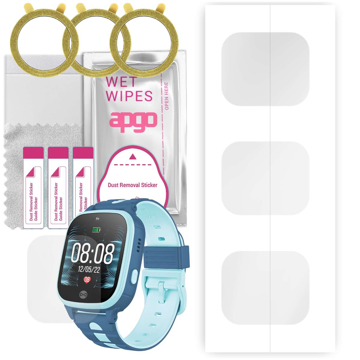 3x Folia hydrożelowa do Forever See Me 2 KW-310 - apgo Smartwatch Hydrogel Protection Ochrona na ekran smartwatcha