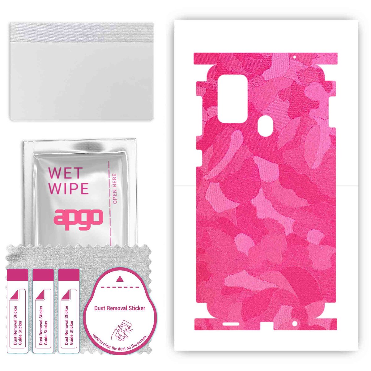 Folia naklejka skórka strukturalna na TYŁ+BOKI do Samsung Galaxy F41 -  Moro | Camo Różowy - apgo SKINS