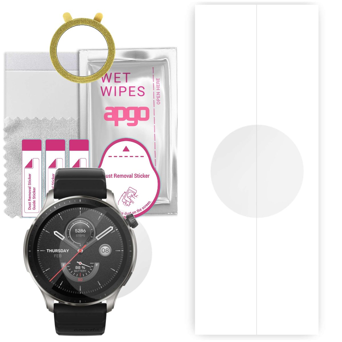 1x Folia hydrożelowa do Amazfit GTR 4 - apgo Smartwatch Hydrogel Protection Ochrona na ekran smartwatcha
