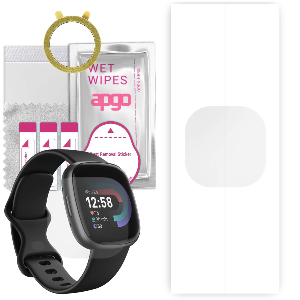 1x Folia hydrożelowa do Fitbit Versa 4 - apgo Smartwatch Hydrogel Protection Ochrona na ekran smartwatcha