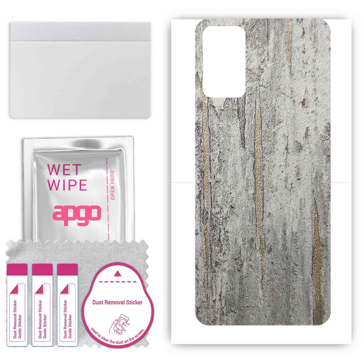 Folia naklejka skórka strukturalna na TYŁ do Umidigi A13 Pro Max 5G -  Beton Złote Paski - apgo SKINS