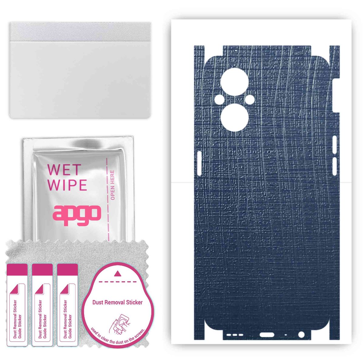 Folia naklejka skórka strukturalna na TYŁ+BOKI do Oppo F21 Pro 5G -  Tkanina Granatowa - apgo SKINS