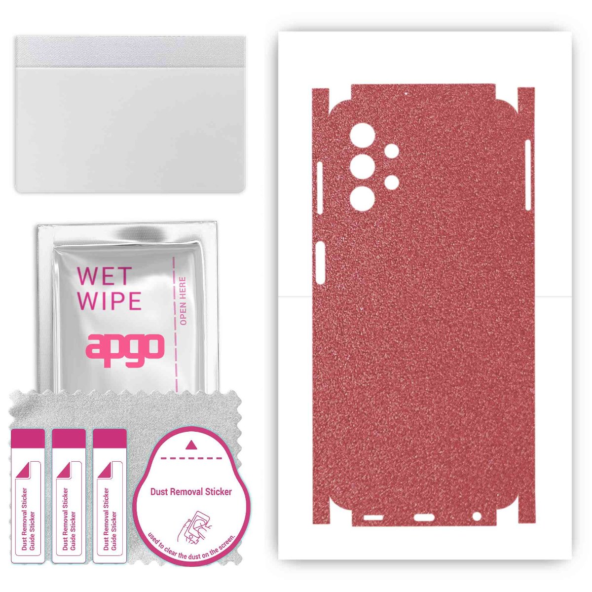 Folia naklejka skórka strukturalna na TYŁ+BOKI do Samsung Galaxy M32 5G -  Różowy Pastel Matowy Chropowaty Baranek - apgo SKINS