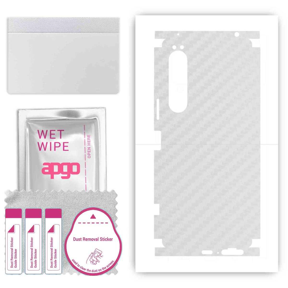 Folia naklejka skórka strukturalna na TYŁ+BOKI do Sony Xperia 1 IV -  Carbon Przezroczysty - apgo SKINS