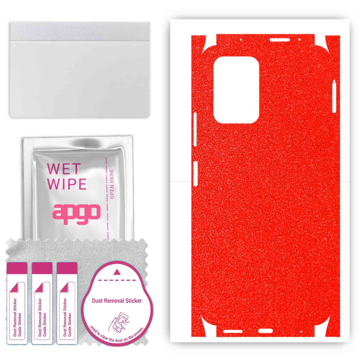 Folia naklejka skórka strukturalna na TYŁ+BOKI do Xiaomi POCO X3 GT -  Czerwony Pastel Matowy Chropowaty Baranek - apgo SKINS