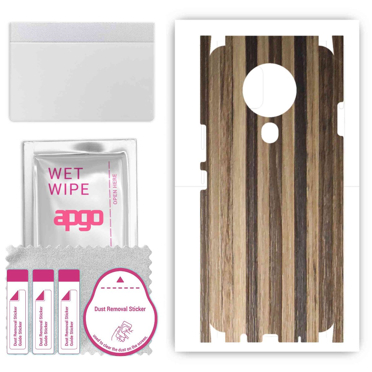 Folia naklejka skórka strukturalna na TYŁ+BOKI do Tecno Spark 6 -  Drewno Paski Mix - apgo SKINS