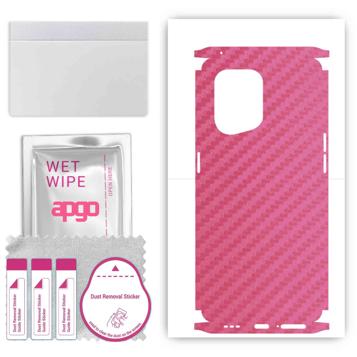 Folia naklejka skórka strukturalna na TYŁ+BOKI do Oppo Find X5 -  Carbon Różowy - apgo SKINS