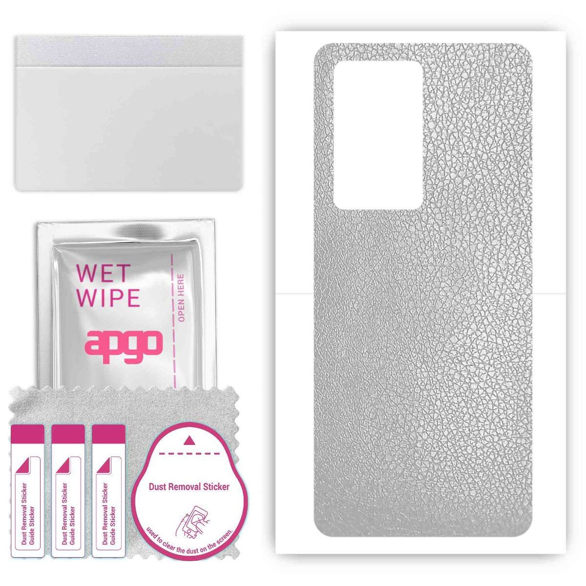 Folia naklejka skórka strukturalna na TYŁ do Xiaomi Redmi K60 -  Skóra Srebrna - apgo SKINS