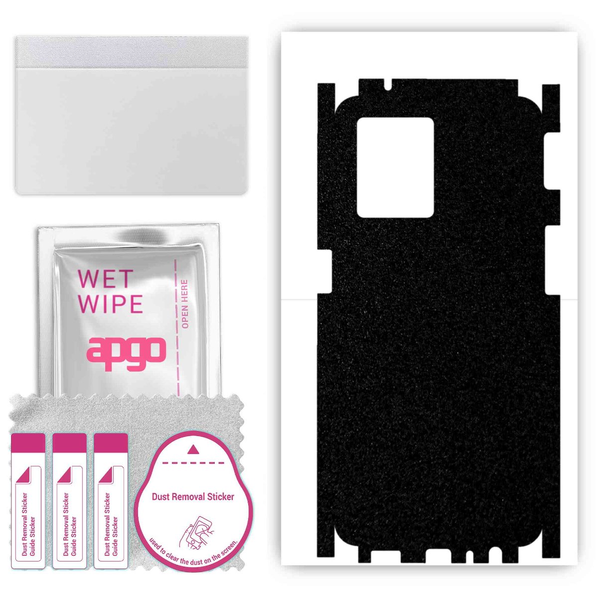 Folia naklejka skórka strukturalna na TYŁ+BOKI do Oppo Reno8 4G -  Czarny Pastel Matowy Chropowaty Baranek - apgo SKINS