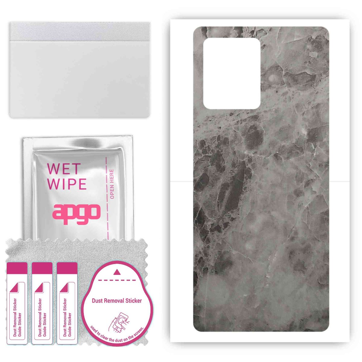 Folia naklejka skórka strukturalna na TYŁ do Xiaomi Redmi Note 12 Yibo -  Marmur Czarny - apgo SKINS