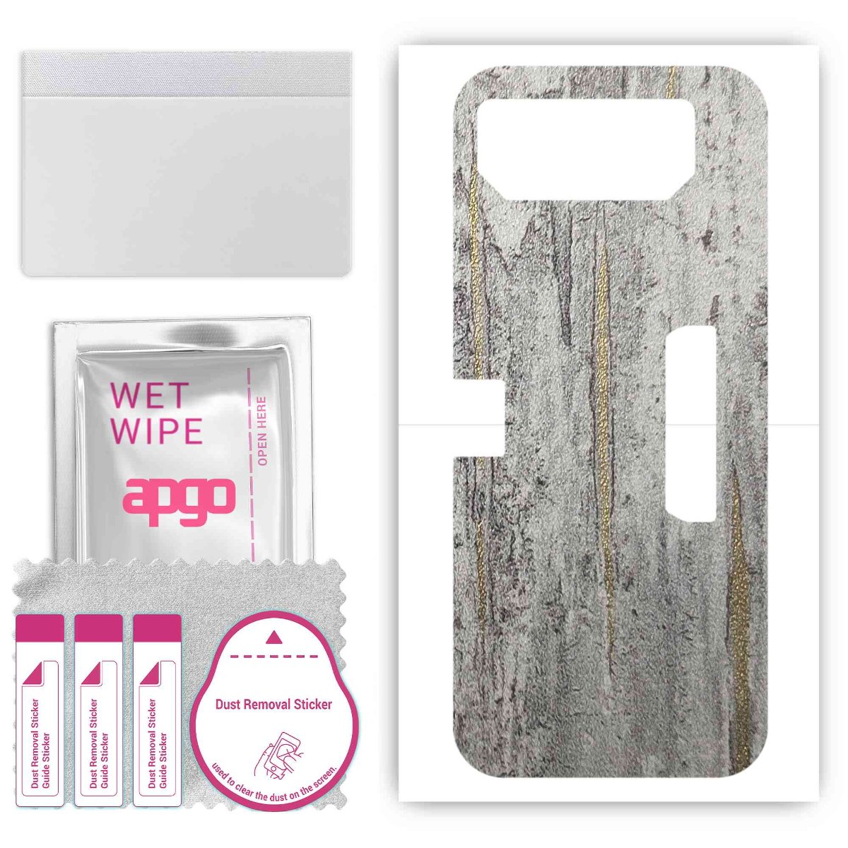 Folia naklejka skórka strukturalna na TYŁ do Asus Rog Phone 6D Ultimate -  Beton Złote Paski - apgo SKINS