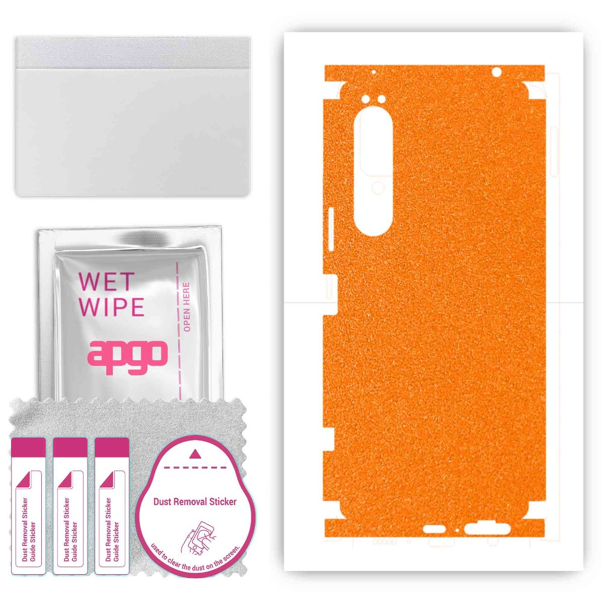 Folia naklejka skórka strukturalna na TYŁ+BOKI do Sony Xperia 1 IV -  Pomarańczowy Pastel Matowy Chropowaty Baranek - apgo SKINS