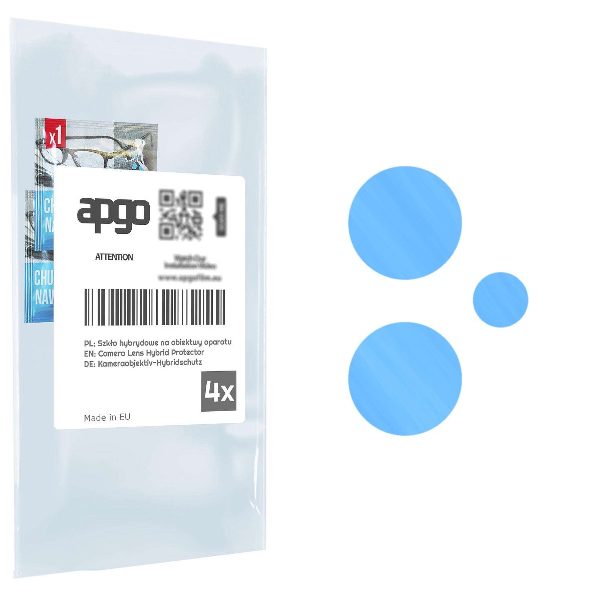 4x Szkło hybrydowe na aparat obiektyw kamerę 9H do Oppo K10x 5G - apgo hybrid Camera Lens Protector
