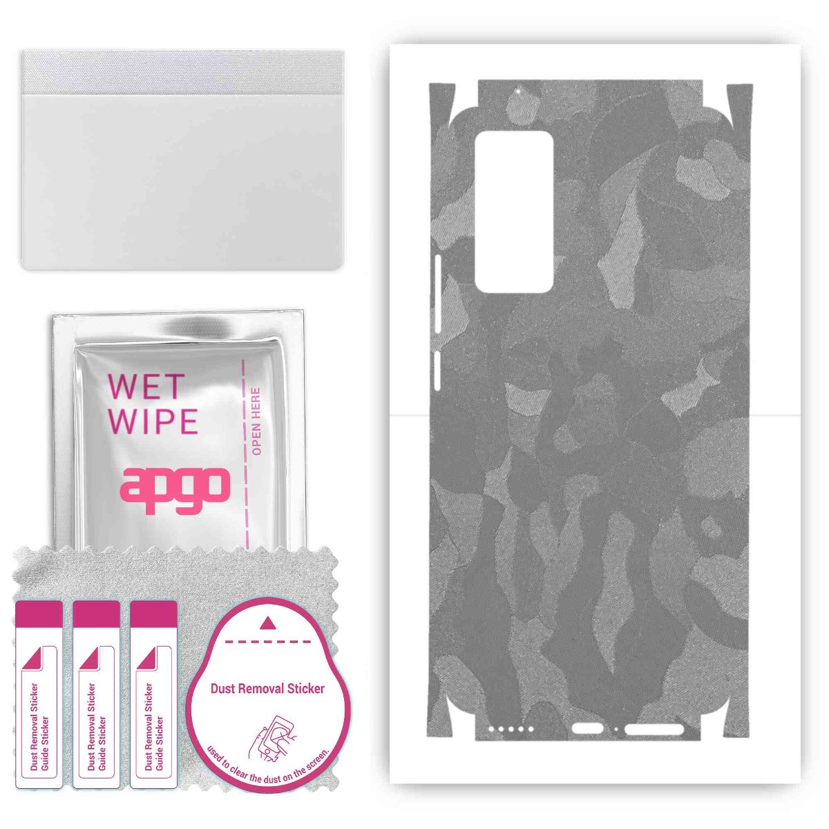 Folia naklejka skórka strukturalna na TYŁ+BOKI do Vivo X60t -  Moro | Camo Srebrny - apgo SKINS