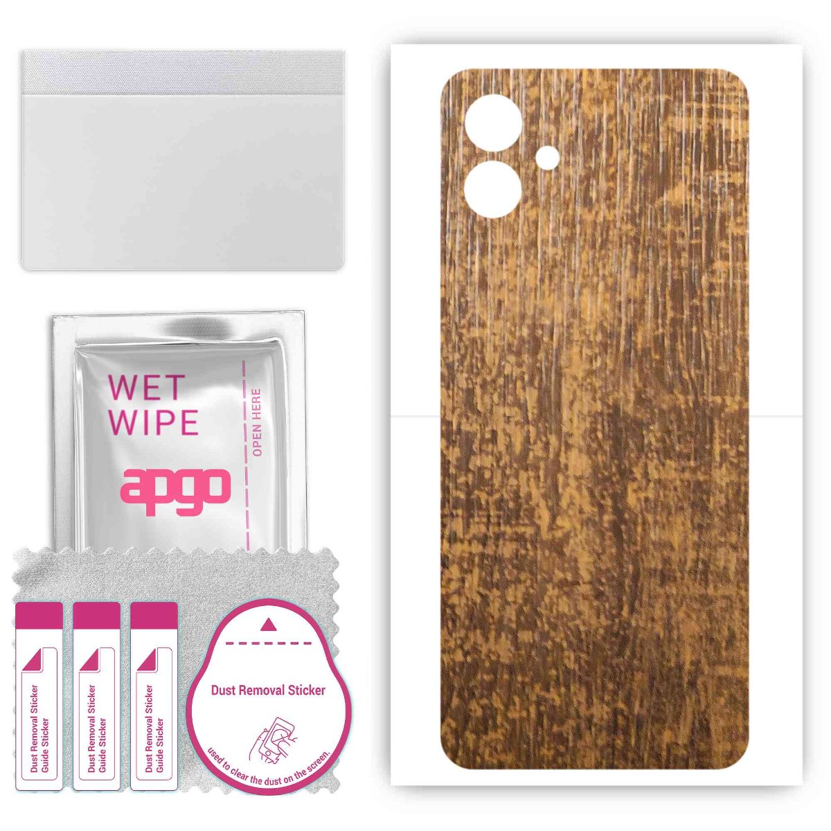 Folia naklejka skórka strukturalna na TYŁ do Samsung Galaxy A04e -  Drewno Dąb Stary - apgo SKINS