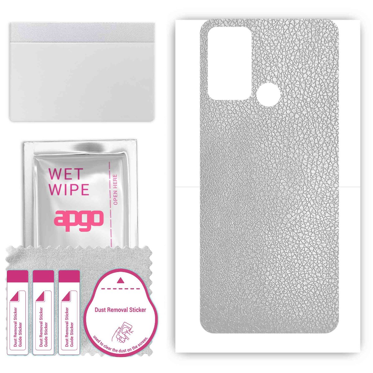 Folia naklejka skórka strukturalna na TYŁ do ZTE Optus X Tap 2 -  Skóra Srebrna - apgo SKINS