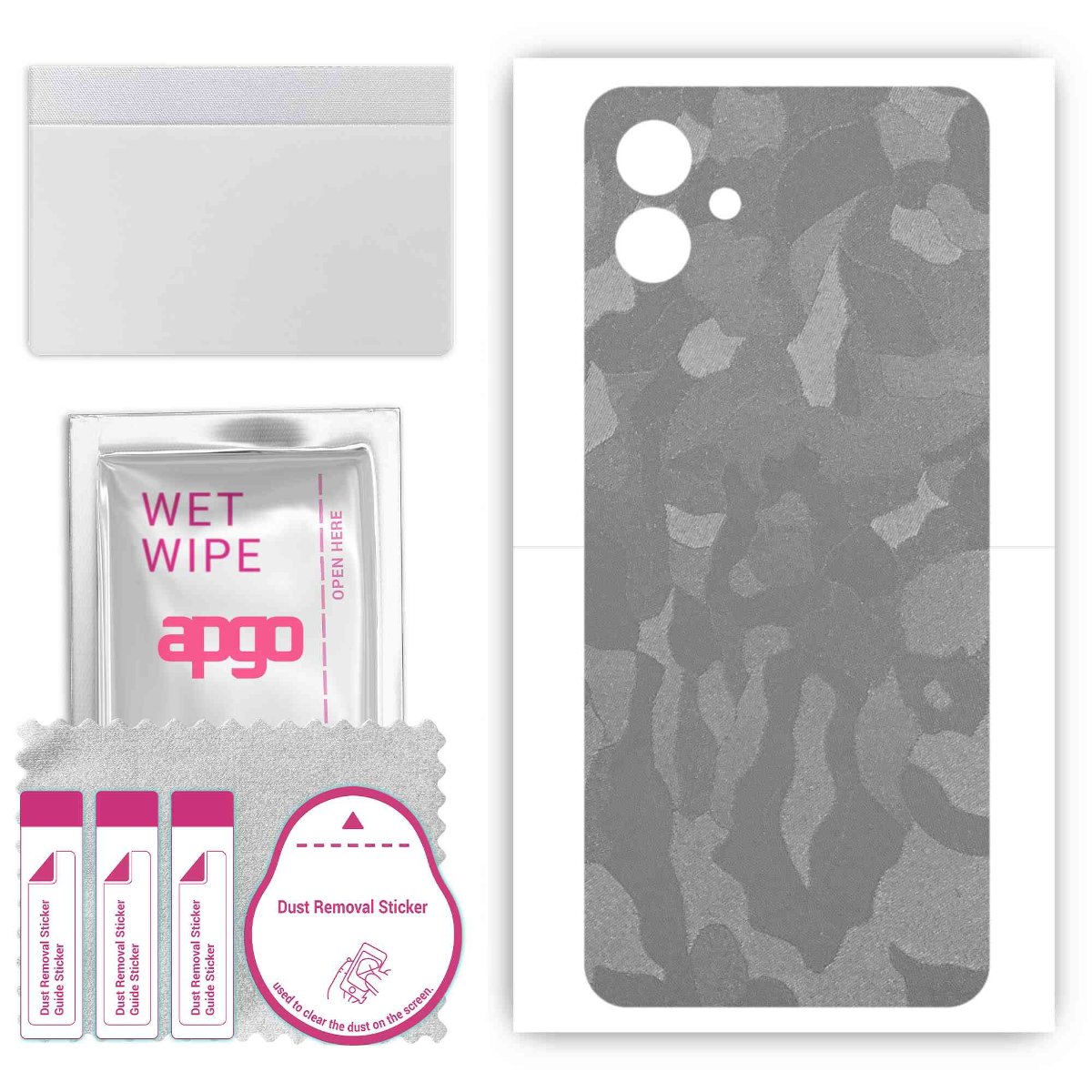 Folia naklejka skórka strukturalna na TYŁ do Samsung Galaxy F04 -  Moro | Camo Srebrny - apgo SKINS