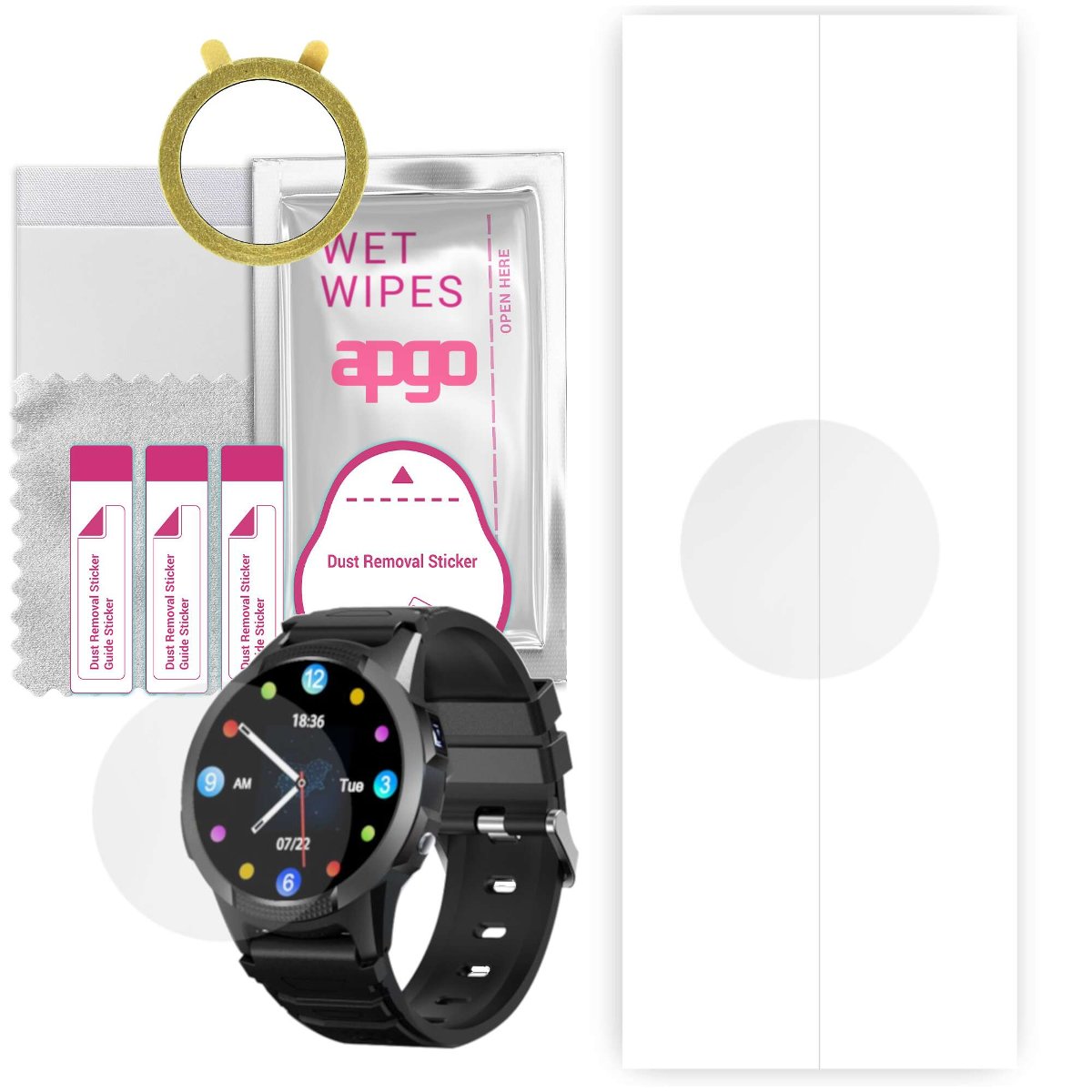 1x Folia hydrożelowa do GoGPS 4G X03 - apgo Smartwatch Hydrogel Protection Ochrona na ekran smartwatcha