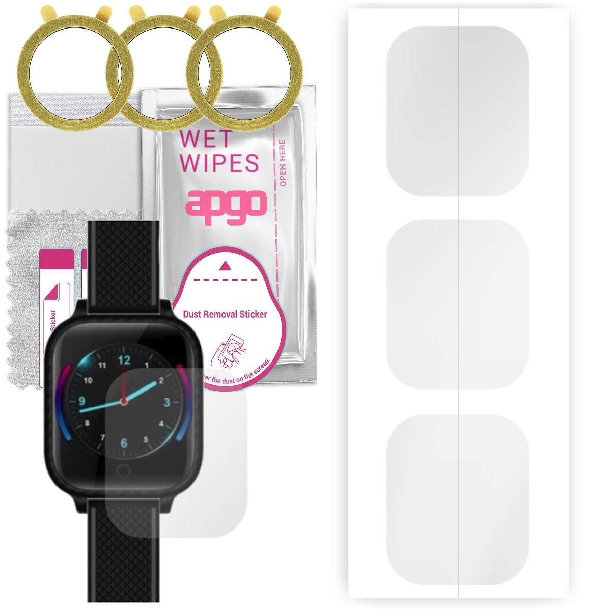 3x Folia hydrożelowa do GoGPS K27T 4G - apgo Smartwatch Hydrogel Protection Ochrona na ekran smartwatcha