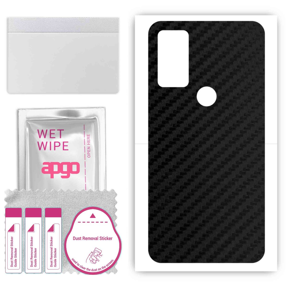 Folia naklejka skórka strukturalna na TYŁ do Motorola Moto G Play Gen 2 - Carbon - apgo SKINS