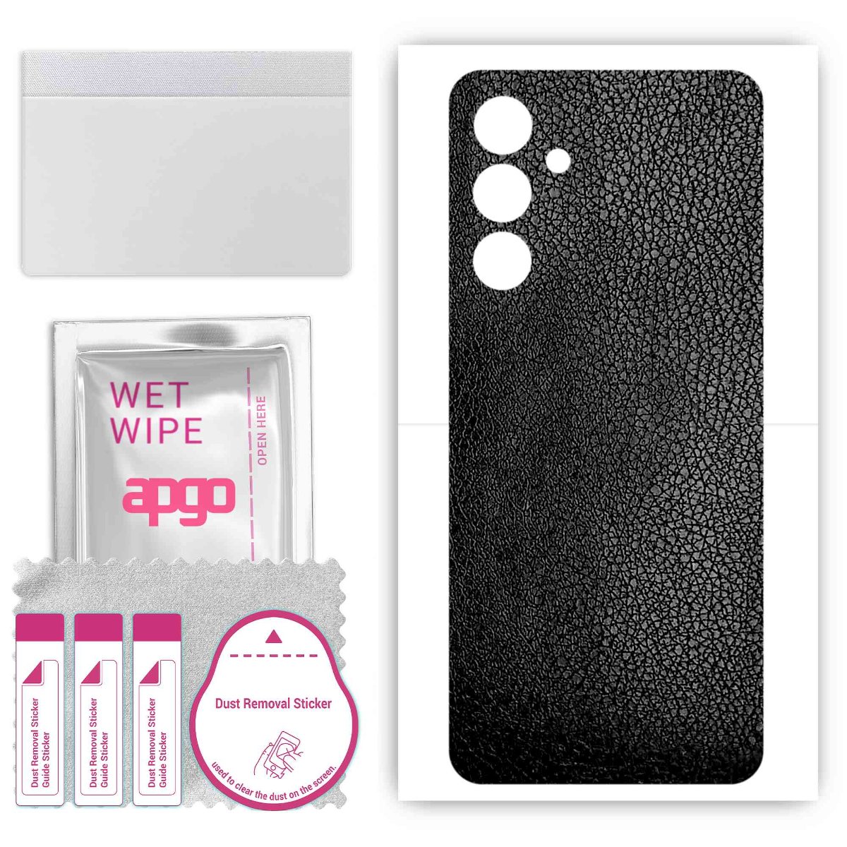 Folia naklejka skórka strukturalna na TYŁ do Samsung Galaxy A14 5G -  Skóra Czarna - apgo SKINS