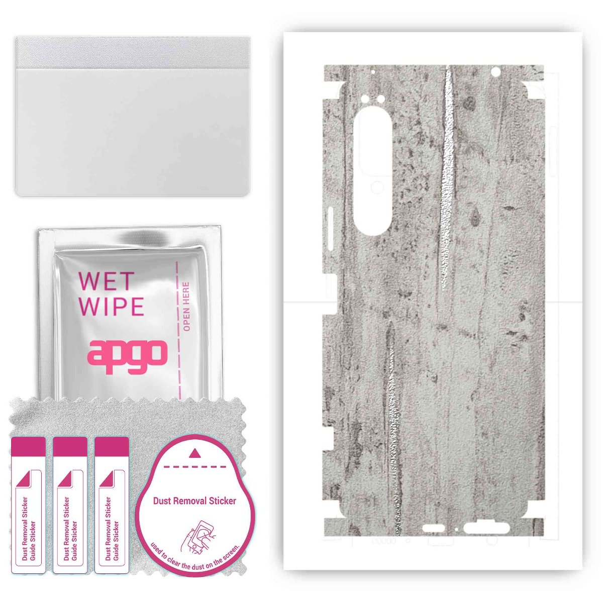 Folia naklejka skórka strukturalna na TYŁ+BOKI do Sony Xperia 1 IV -  Beton Srebrne Paski - apgo SKINS