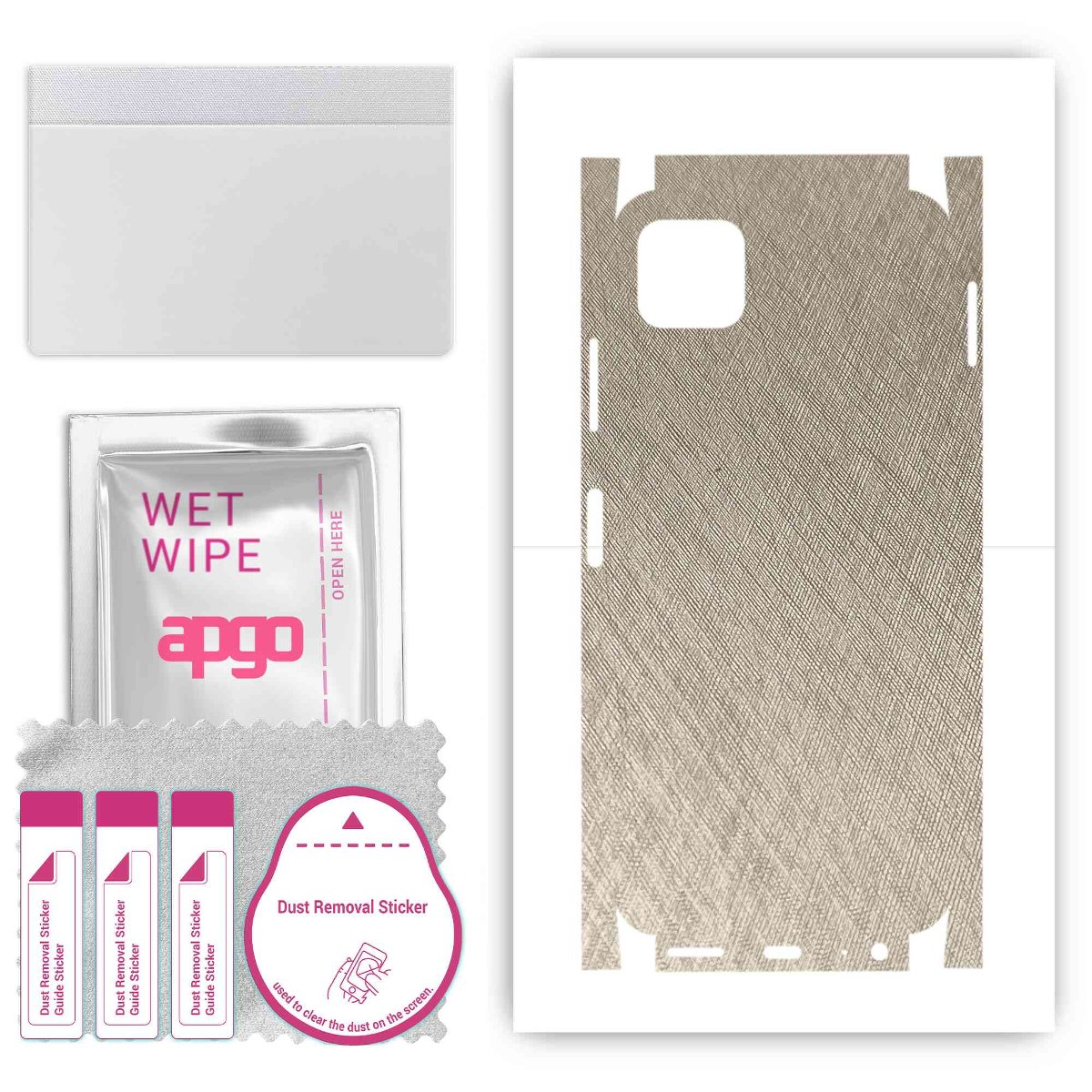 Folia naklejka skórka strukturalna na TYŁ+BOKI do Samsung Galaxy F42 5G -  Tytan Srebrny - apgo SKINS