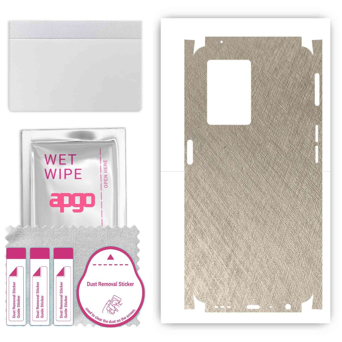 Folia naklejka skórka strukturalna na TYŁ+BOKI do Oppo A77 5G -  Tytan Srebrny - apgo SKINS