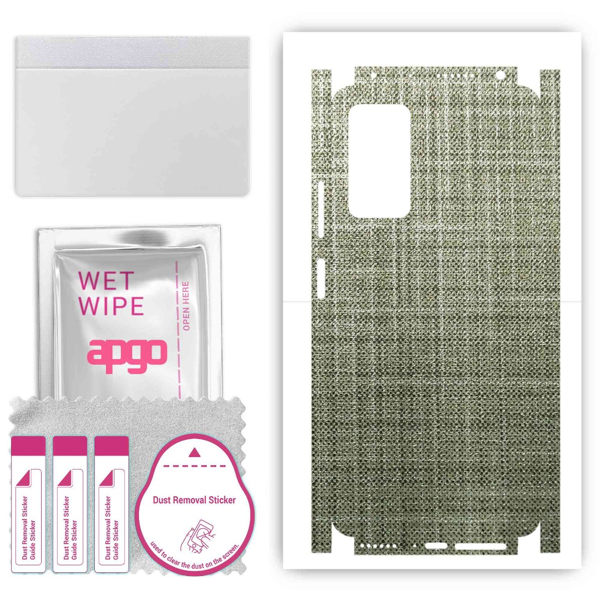 Folia naklejka skórka strukturalna na TYŁ+BOKI do Xiaomi Redmi Note 11 Pro -  Tkanina Lniana - apgo SKINS