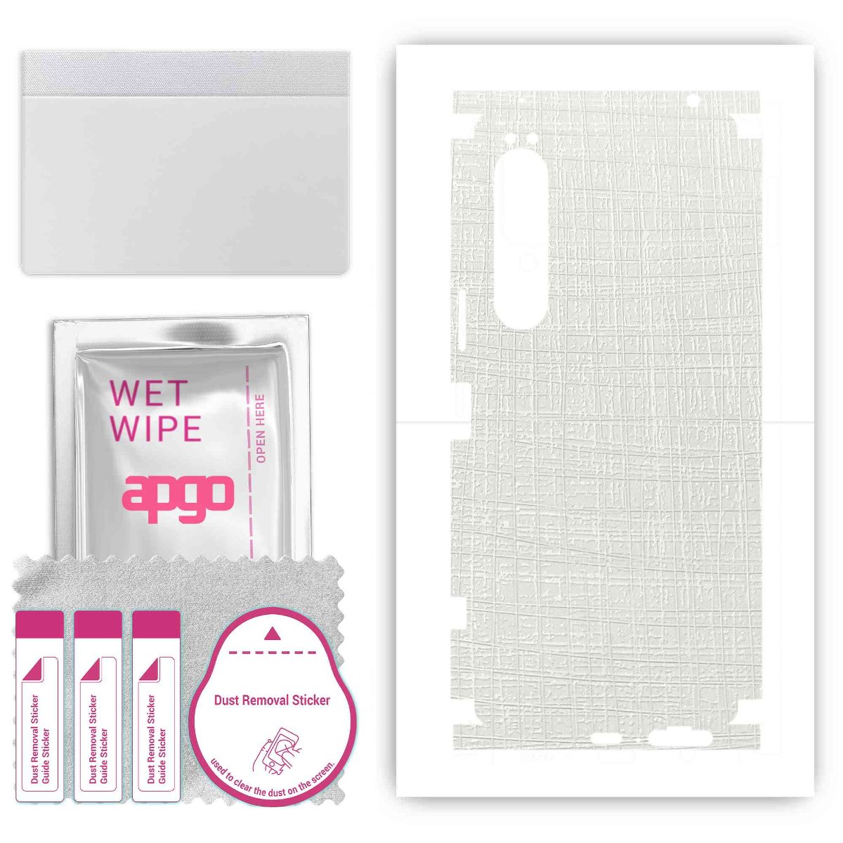 Folia naklejka skórka strukturalna na TYŁ+BOKI do Sony Xperia 1 IV -  Tkanina Biała - apgo SKINS