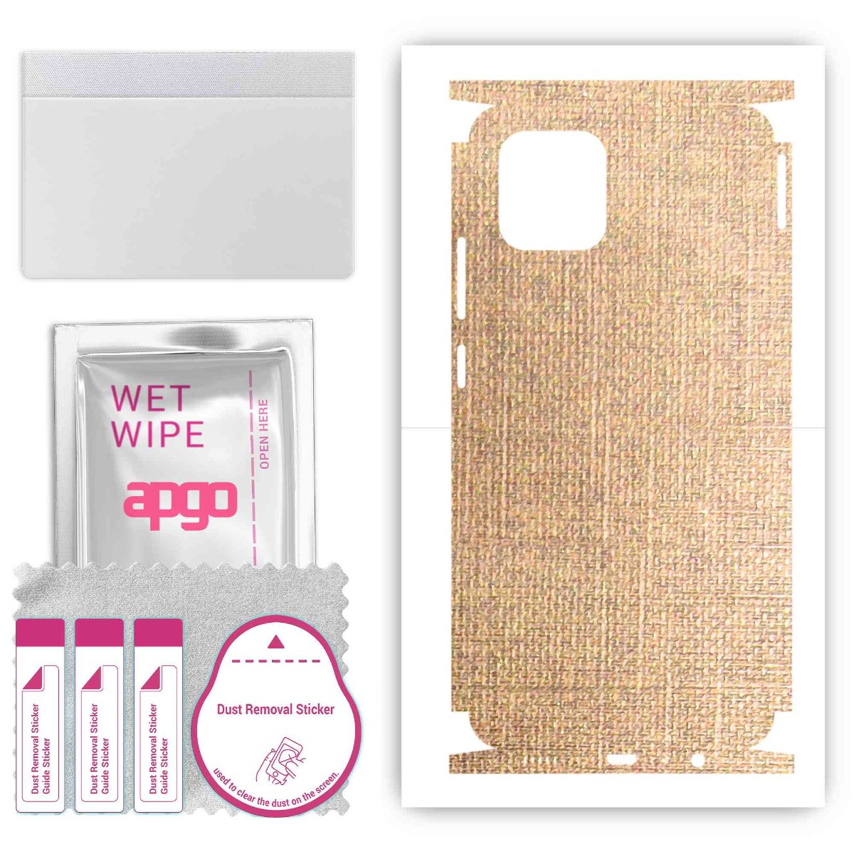 Folia naklejka skórka strukturalna na TYŁ+BOKI do Samsung Galaxy A03 -  Tkanina Denim Beżowy - apgo SKINS