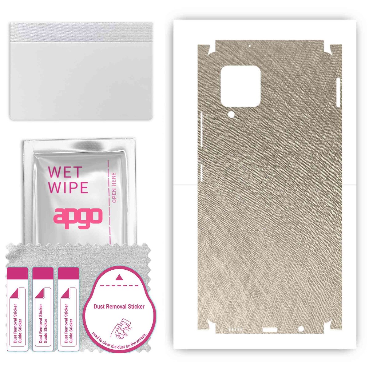 Folia naklejka skórka strukturalna na TYŁ+BOKI do Samsung Galaxy M42 5G -  Tytan Srebrny - apgo SKINS