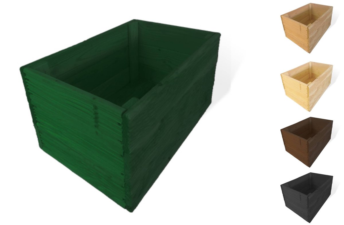 Skrzynka 50x33x28cm modrzewiowa zielona doniczka