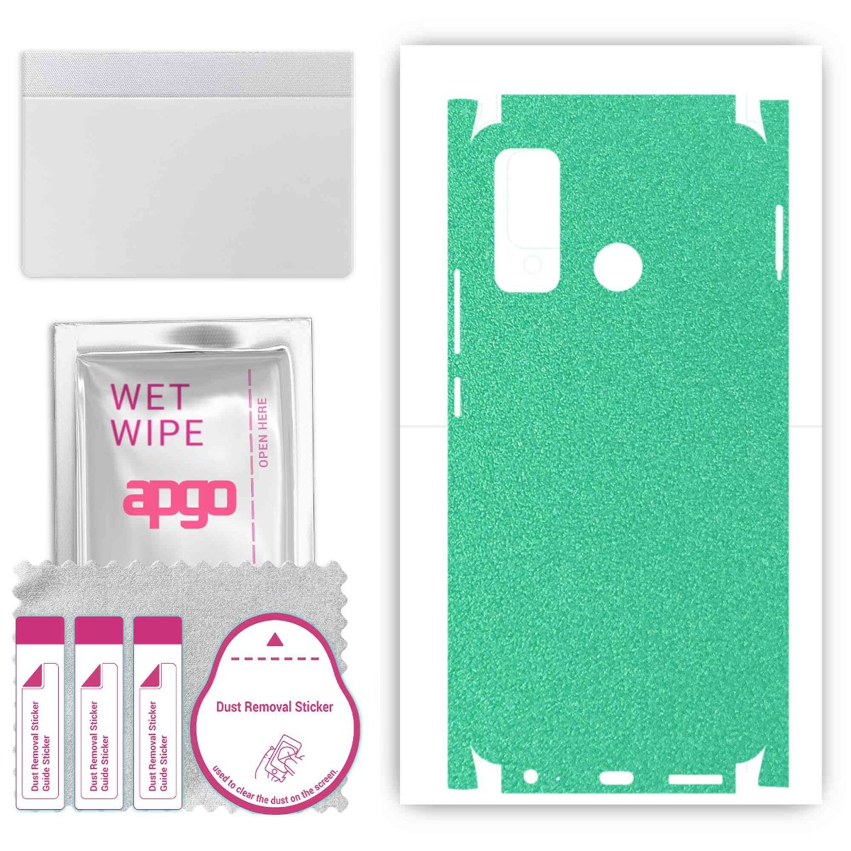 Folia naklejka skórka strukturalna na TYŁ+BOKI do Tecno Spark 5 -  Seledynowy Pastel Matowy Chropowaty Baranek - apgo SKINS