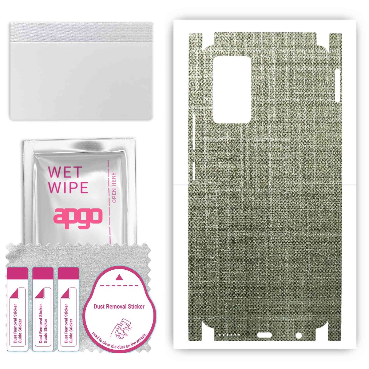 Folia naklejka skórka strukturalna na TYŁ+BOKI do Vivo Y73 2021 -  Tkanina Lniana - apgo SKINS