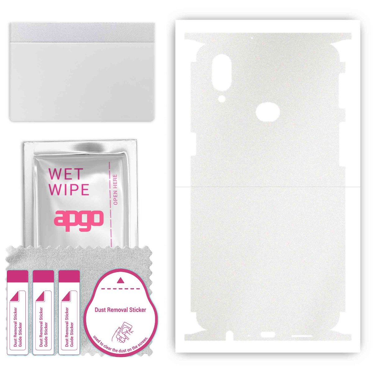 Folia naklejka skórka strukturalna na TYŁ+BOKI do Samsung Galaxy A10s -  Matowa Przezroczysta Winylowa - apgo SKINS