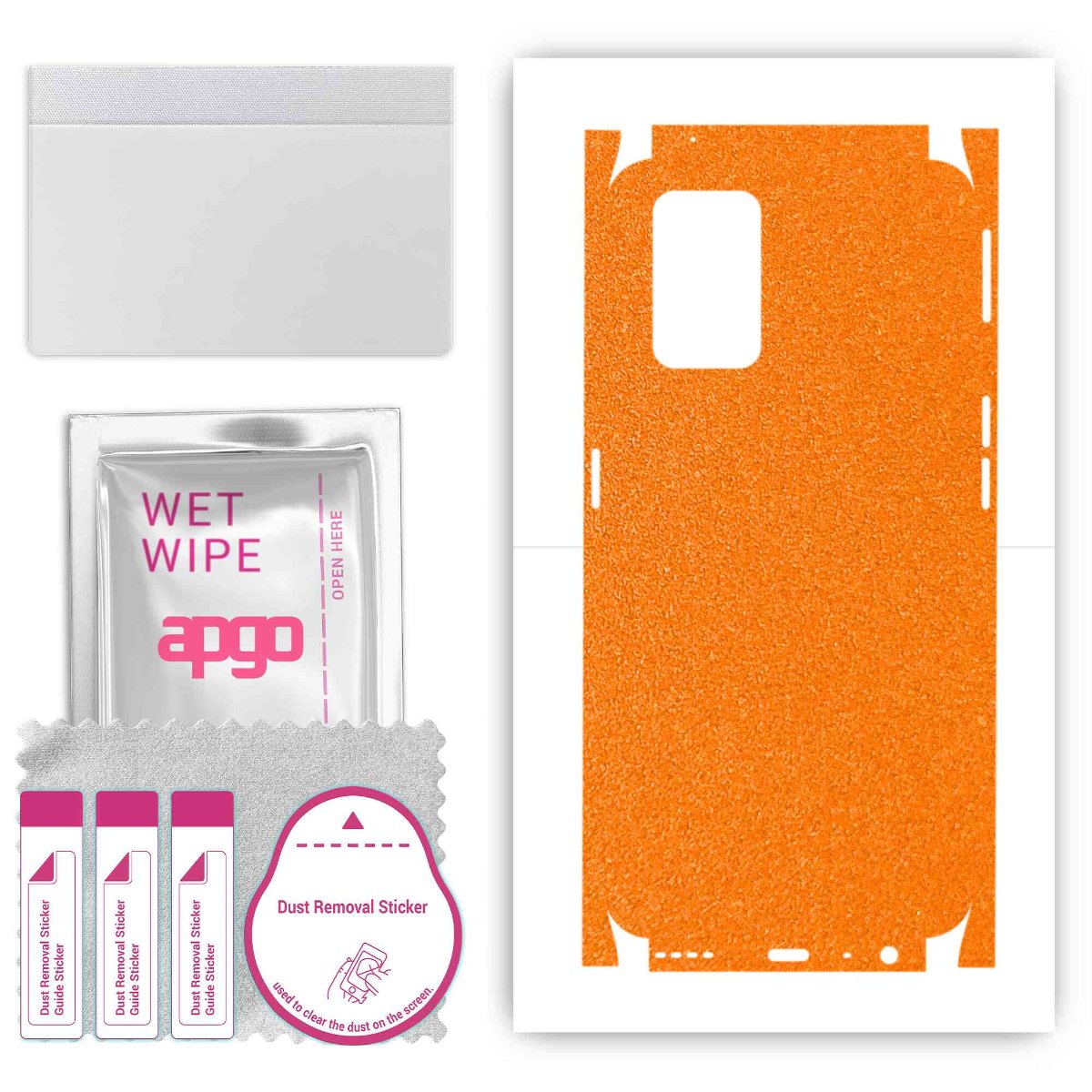 Folia naklejka skórka strukturalna na TYŁ+BOKI do Realme X7 Max -  Pomarańczowy Pastel Matowy Chropowaty Baranek - apgo SKINS