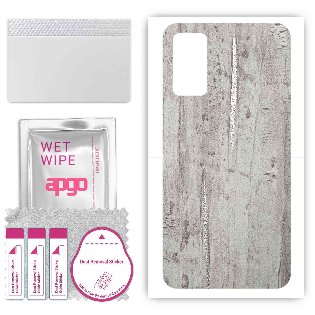 Folia naklejka skórka strukturalna na TYŁ do TCL 40R 5G -  Beton Srebrne Paski - apgo SKINS