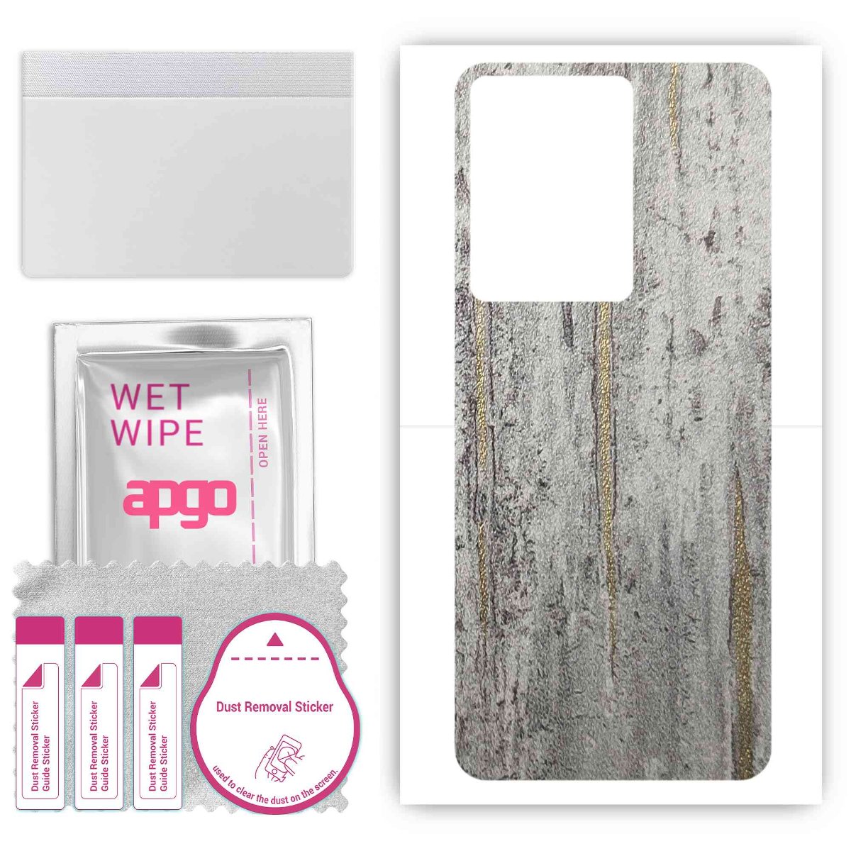 Folia naklejka skórka strukturalna na TYŁ do Vivo S16E -  Beton Złote Paski - apgo SKINS