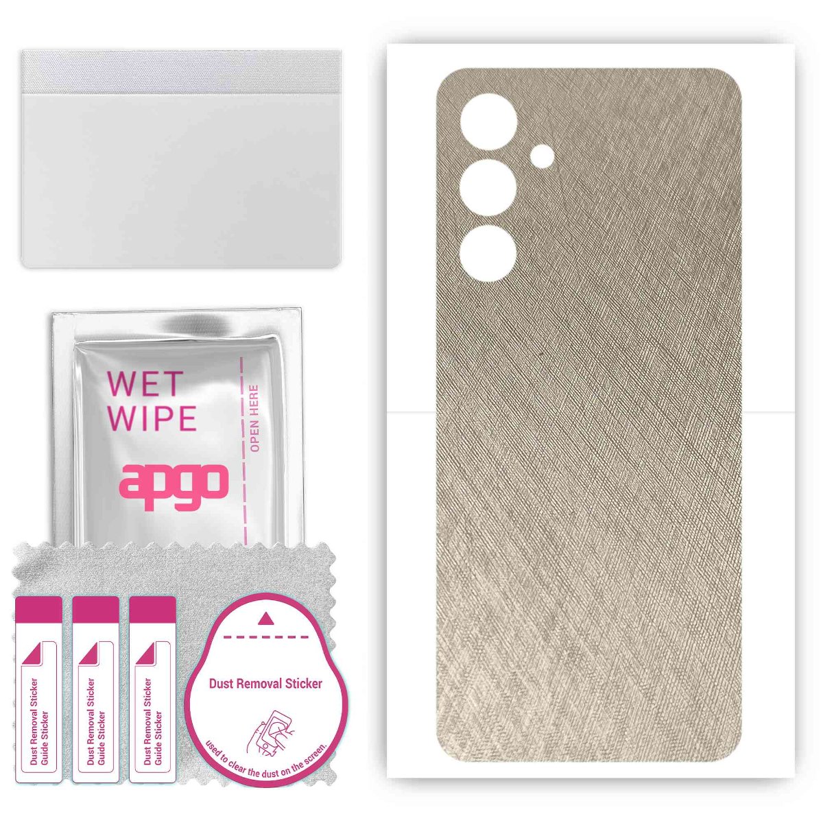 Folia naklejka skórka strukturalna na TYŁ do Samsung Galaxy A14 5G -  Tytan Srebrny - apgo SKINS