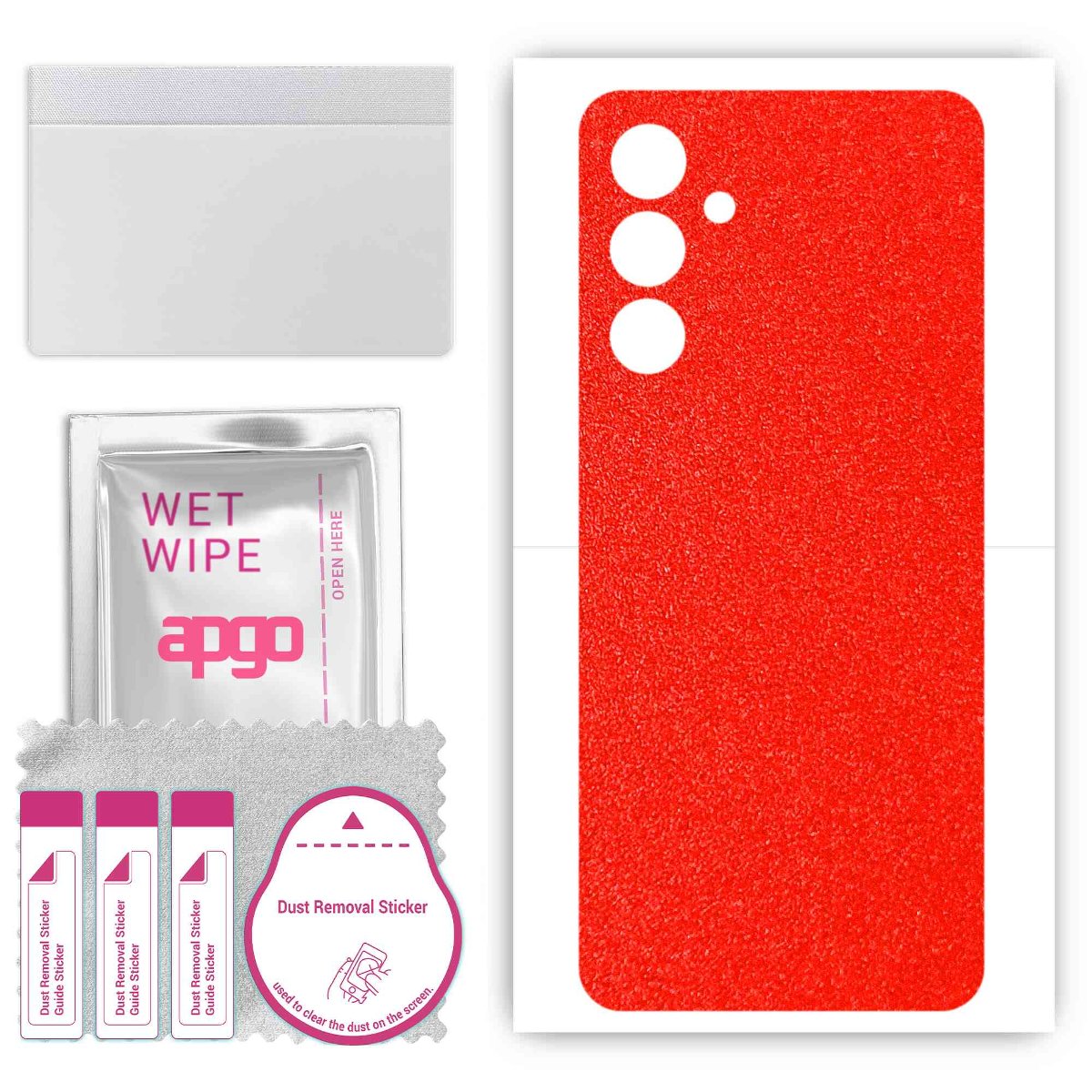 Folia naklejka skórka strukturalna na TYŁ do Samsung Galaxy A14 5G -  Czerwony Pastel Matowy Chropowaty Baranek - apgo SKINS