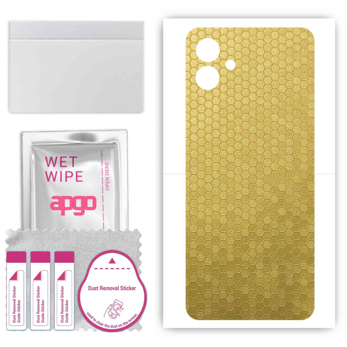 Folia naklejka skórka strukturalna na TYŁ do Samsung Galaxy F04 -  Plaster Miodu Złoty - apgo SKINS