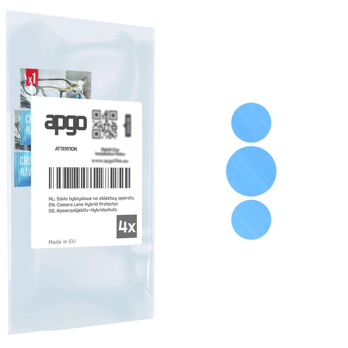 4x Szkło hybrydowe na aparat obiektyw kamerę 9H do Doogee V30 - apgo hybrid Camera Lens Protector