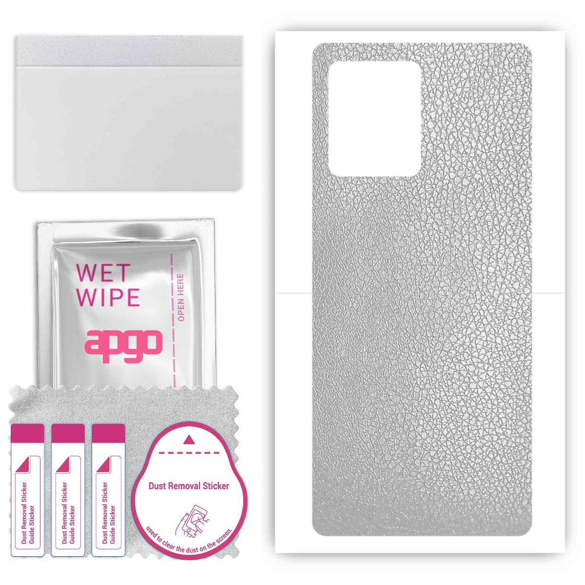 Folia naklejka skórka strukturalna na TYŁ do Motorola Moto G53 -  Skóra Srebrna - apgo SKINS