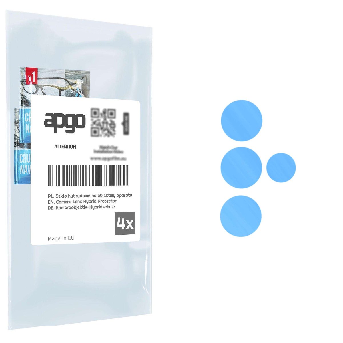 4x Szkło hybrydowe na aparat obiektyw kamerę 9H do Kruger&Matz Live 10S - apgo hybrid Camera Lens Protector